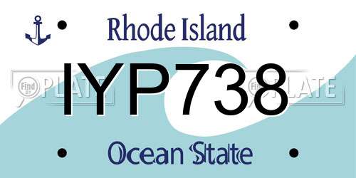 IYP738 Rhode Island License Plate