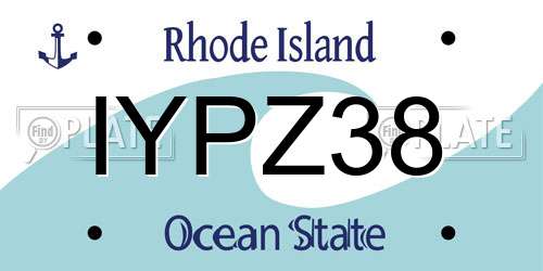 IYPZ38 Rhode Island License Plate