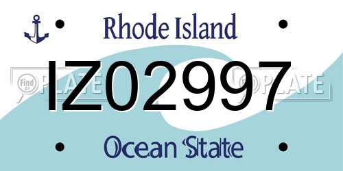 IZ02997 Rhode Island License Plate