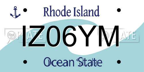 IZ06YM Rhode Island License Plate