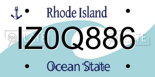 IZ0Q886 Rhode Island License Plate
