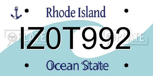 IZ0T992 Rhode Island License Plate