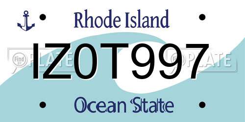 IZ0T997 Rhode Island License Plate
