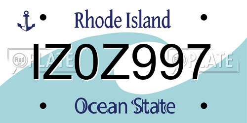 IZ0Z997 Rhode Island License Plate
