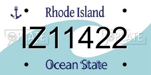 IZ11422 Rhode Island License Plate