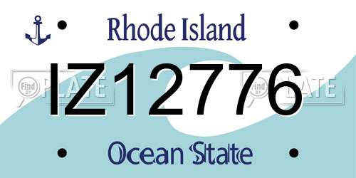 IZ12776 Rhode Island License Plate
