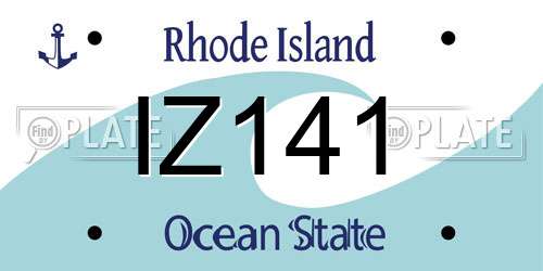 IZ141 Rhode Island License Plate