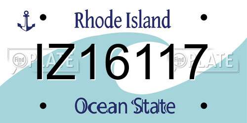 IZ16117 Rhode Island License Plate