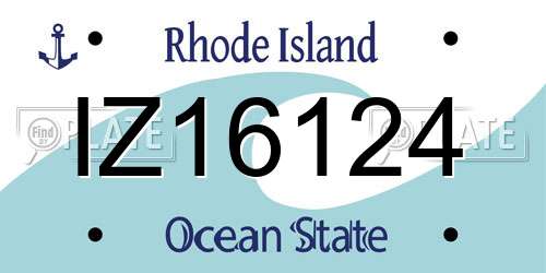 IZ16124 Rhode Island License Plate