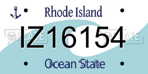 IZ16154 Rhode Island License Plate