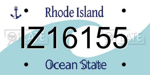 IZ16155 Rhode Island License Plate