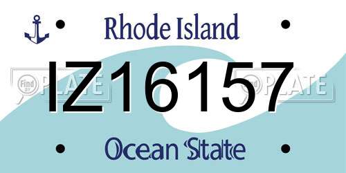 IZ16157 Rhode Island License Plate