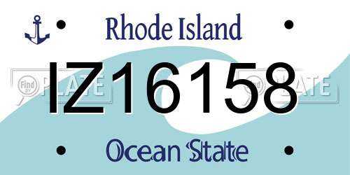 IZ16158 Rhode Island License Plate