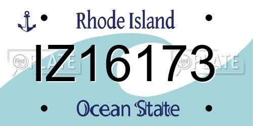 IZ16173 Rhode Island License Plate