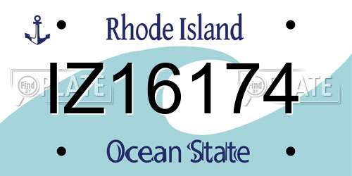 IZ16174 Rhode Island License Plate