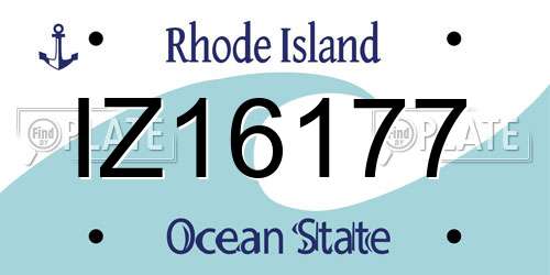 IZ16177 Rhode Island License Plate