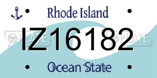 IZ16182 Rhode Island License Plate