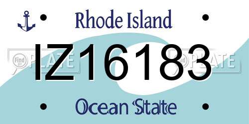 IZ16183 Rhode Island License Plate