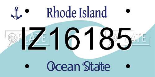 IZ16185 Rhode Island License Plate