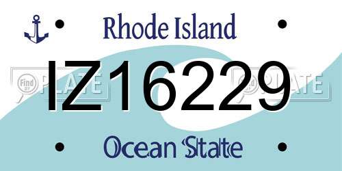 IZ16229 Rhode Island License Plate