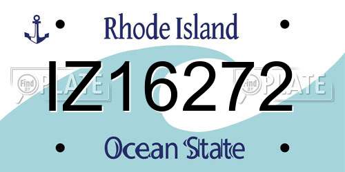 IZ16272 Rhode Island License Plate