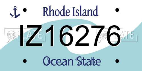 IZ16276 Rhode Island License Plate