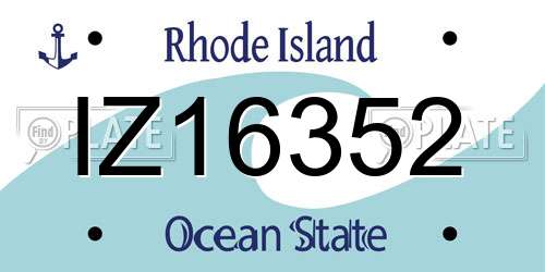IZ16352 Rhode Island License Plate
