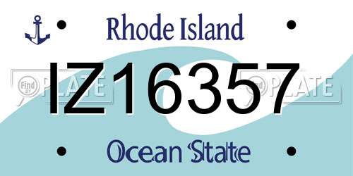 IZ16357 Rhode Island License Plate