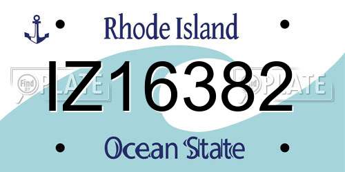 IZ16382 Rhode Island License Plate