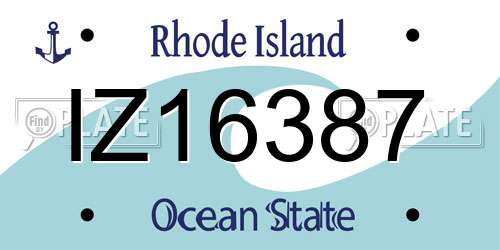 IZ16387 Rhode Island License Plate