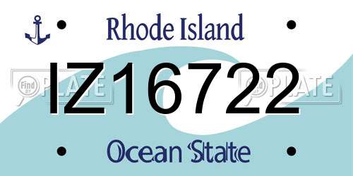 IZ16722 Rhode Island License Plate