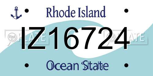 IZ16724 Rhode Island License Plate