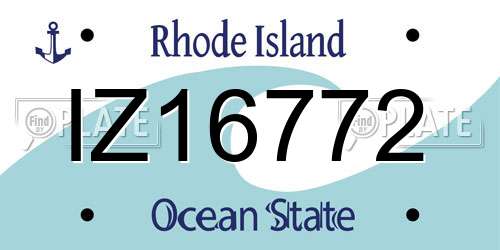 IZ16772 Rhode Island License Plate