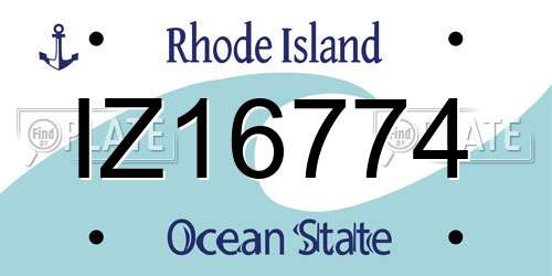 IZ16774 Rhode Island License Plate