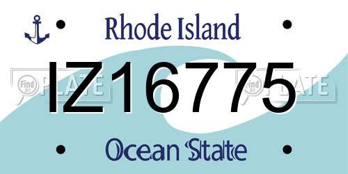 IZ16775 Rhode Island License Plate
