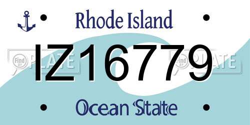 IZ16779 Rhode Island License Plate