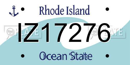 IZ17276 Rhode Island License Plate