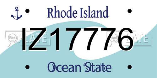 IZ17776 Rhode Island License Plate