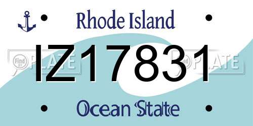 IZ17831 Rhode Island License Plate