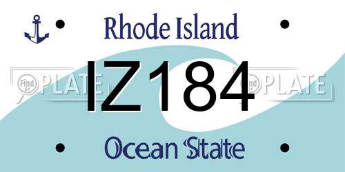 IZ184 Rhode Island License Plate