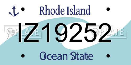 IZ19252 Rhode Island License Plate