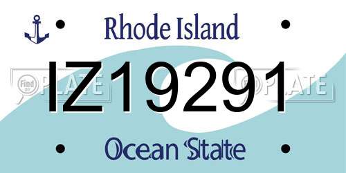 IZ19291 Rhode Island License Plate