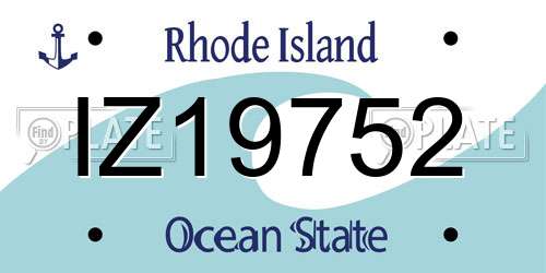 IZ19752 Rhode Island License Plate