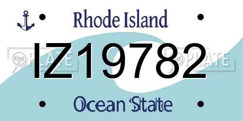IZ19782 Rhode Island License Plate