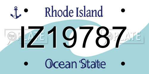 IZ19787 Rhode Island License Plate