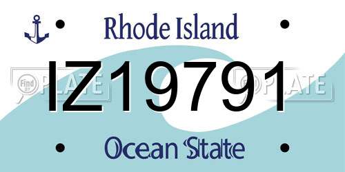 IZ19791 Rhode Island License Plate