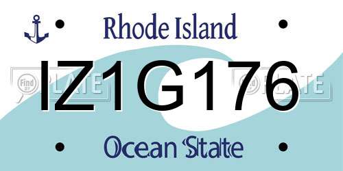 IZ1G176 Rhode Island License Plate