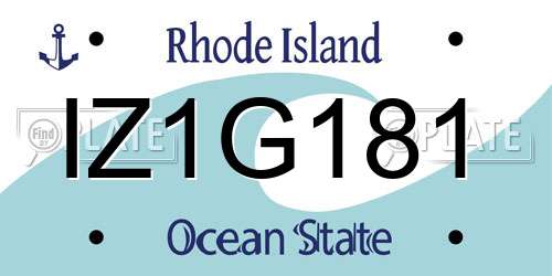 IZ1G181 Rhode Island License Plate