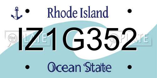 IZ1G352 Rhode Island License Plate