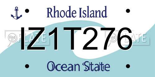 IZ1T276 Rhode Island License Plate